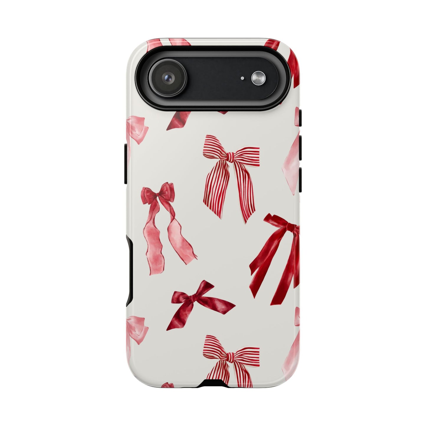Burgundy Chic Bow Design Phone Case - JGUS