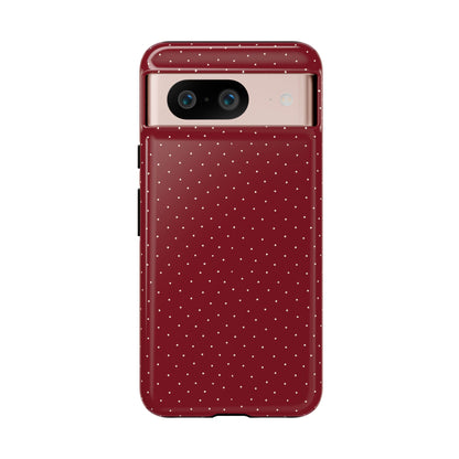Burgundy  & White Dots Case - JGUS