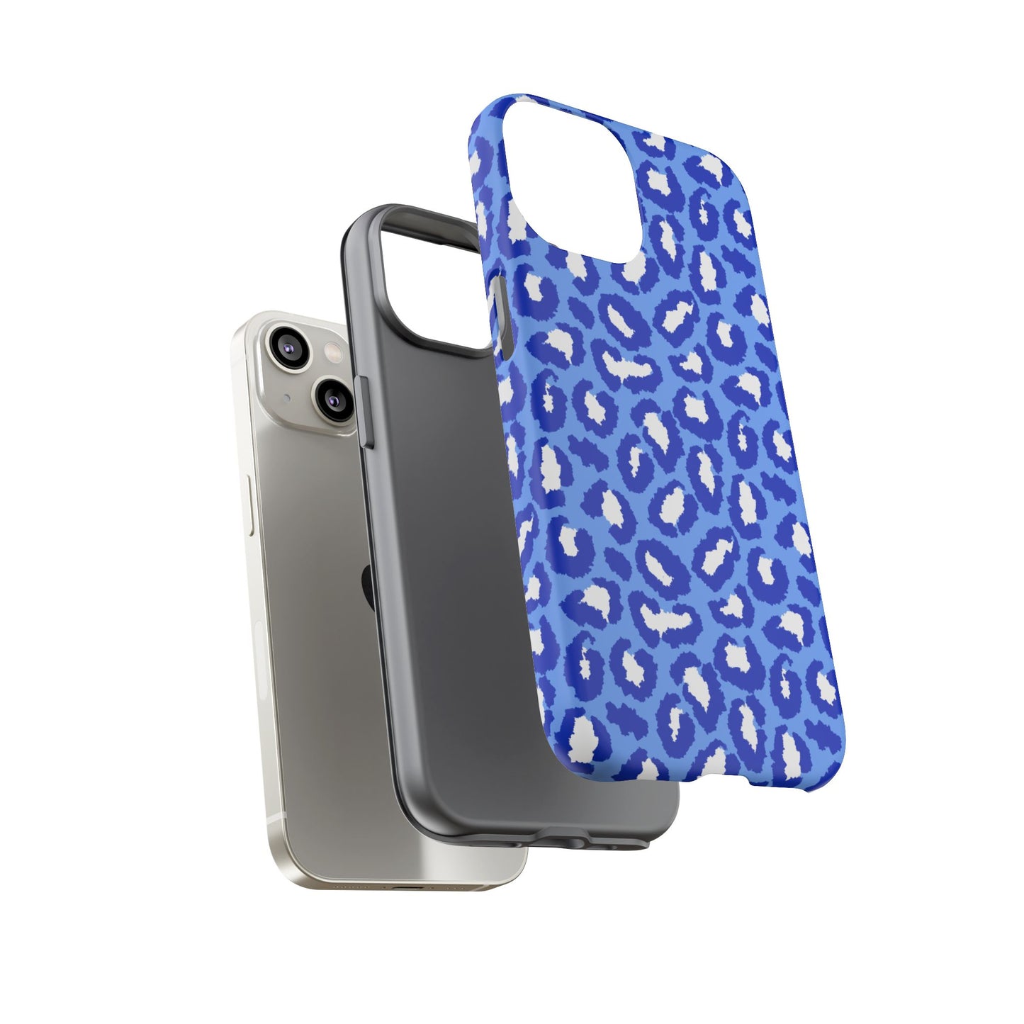 Leopard Vibes - Blue Edition Phone Case for iPhone & Samsung - Stylish & Durable Animal Print Case - JGUS