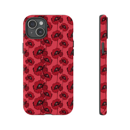 Red Poppy Phone Case for iPhone, Samsung & Google Pixel – Bold Floral Statement Aesthetic - JGUS