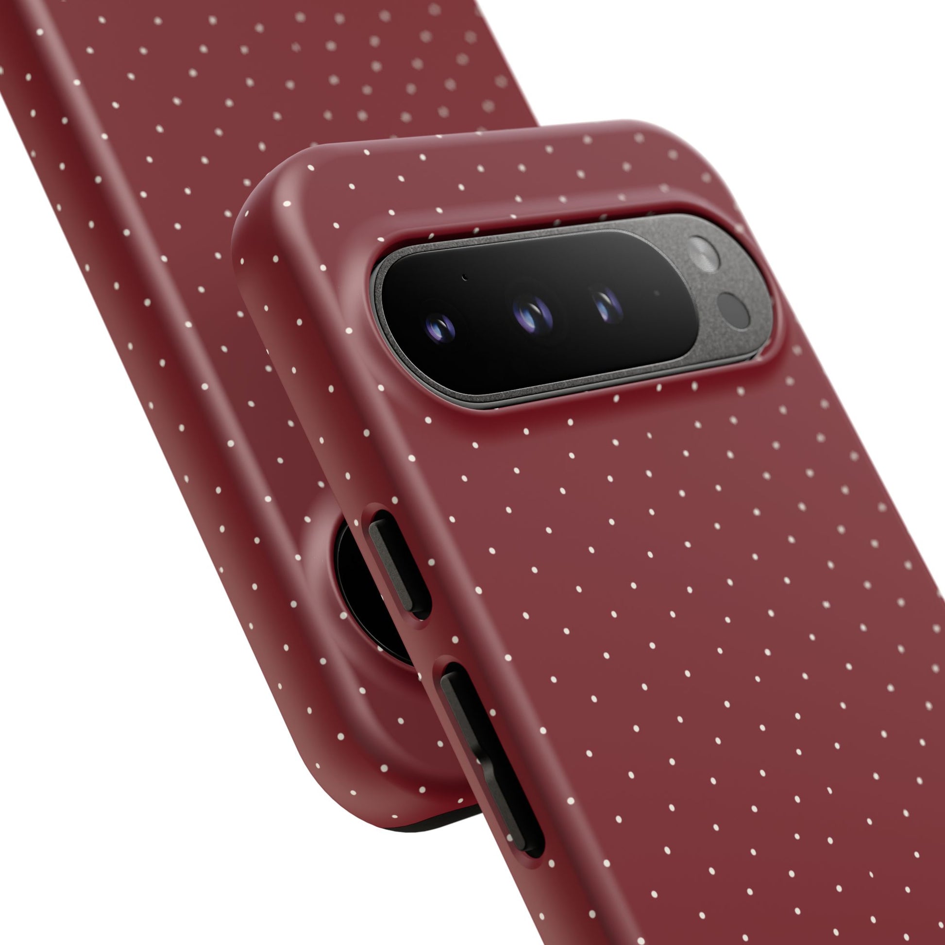 Burgundy  & White Dots Case - JGUS