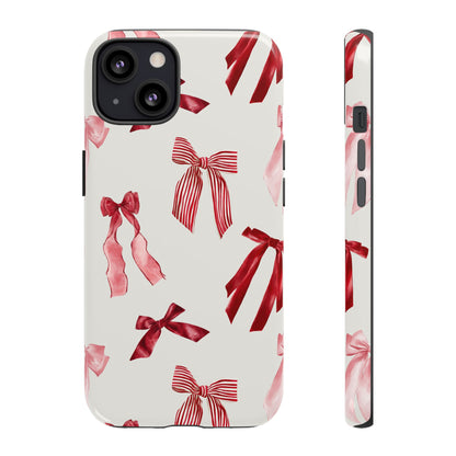 Burgundy Chic Bow Design Phone Case - JGUS