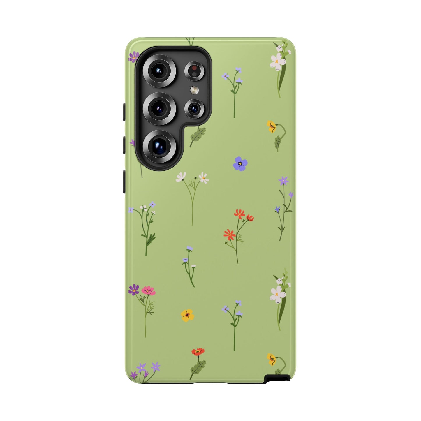 Pastel Green Wildflower Phone Case – Cute Floral Pattern for iPhone & Samsung