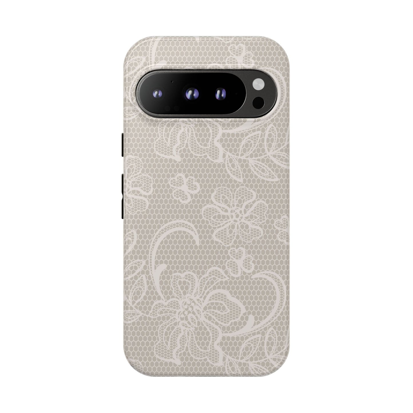 Lace Phone Case for iPhone Samsung Pixel – Cream Floral Elegant Aesthetic - JGUS