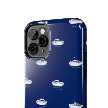 Blue Boat Phone Case – Calm Ocean Pattern for iPhone & Samsung, Durable & Stylish Protection