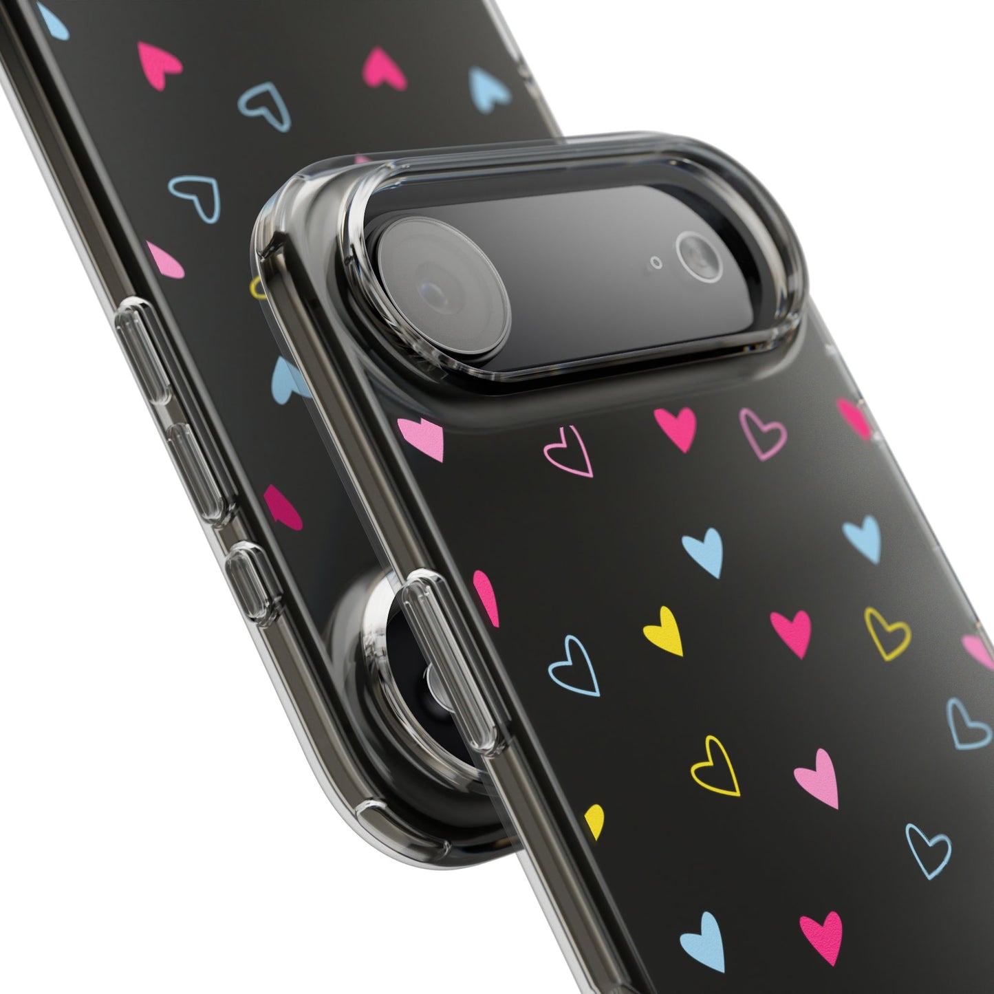 Transparent Heart Design Pattern Clear Phone Case