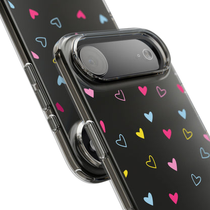 Transparent Heart Design Pattern Clear Phone Case