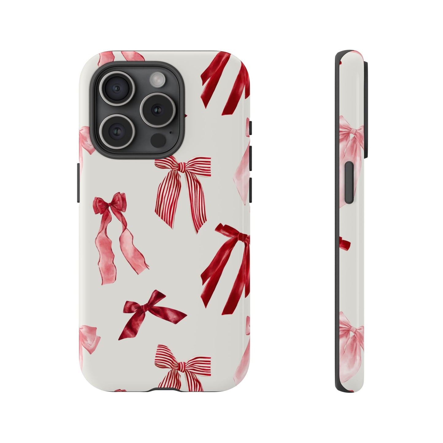 Burgundy Chic Bow Design Phone Case - JGUS