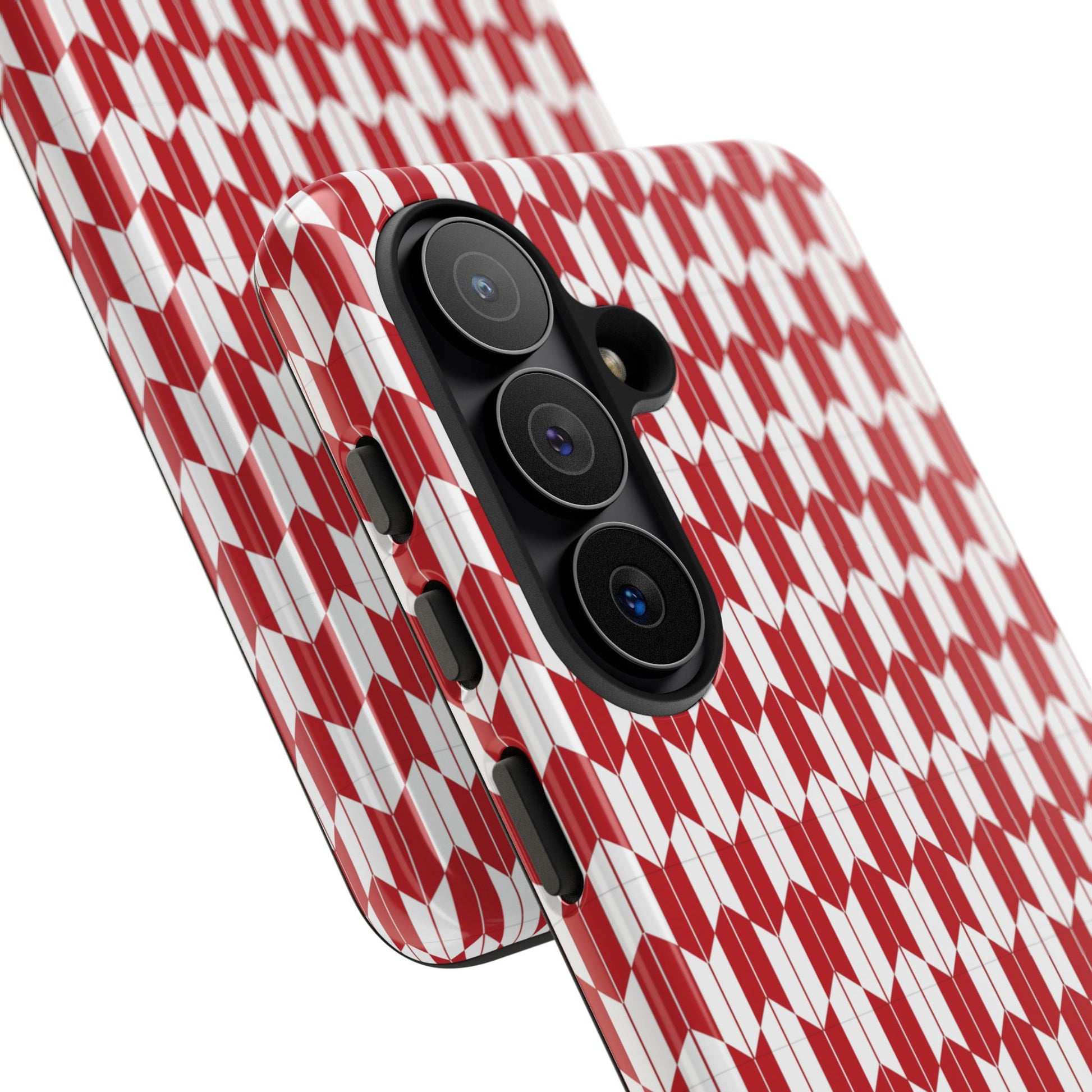 Red Geometric Phone Case for iPhone Samsung Pixel – Bold Pattern Aesthetic Modern Design - JGUS