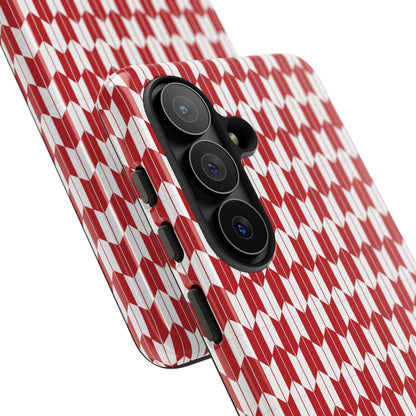 Red Geometric Phone Case for iPhone Samsung Pixel – Bold Pattern Aesthetic Modern Design - JGUS