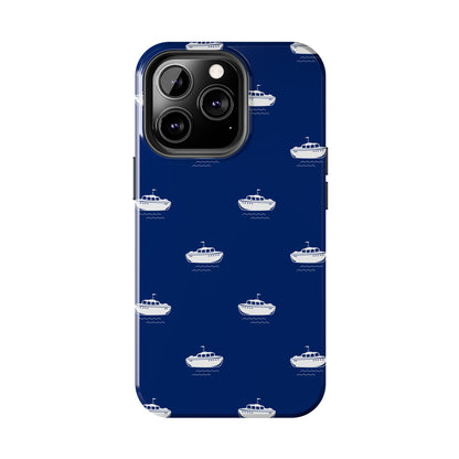 Blue Boat Phone Case – Calm Ocean Pattern for iPhone & Samsung, Durable & Stylish Protection