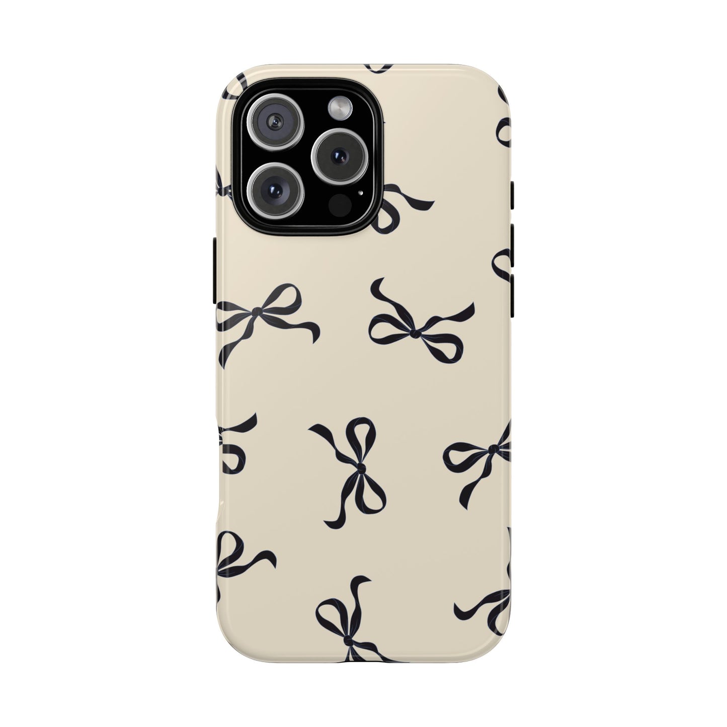 Beige and Black Bow Phone Case - JGUS