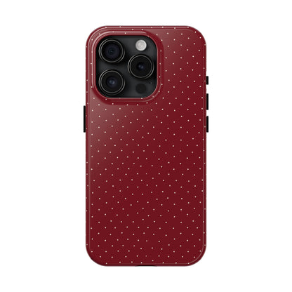 Burgundy  & White Dots Case