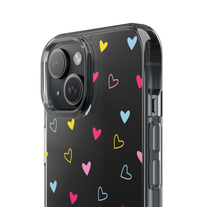 Transparent Heart Design Pattern Clear Phone Case