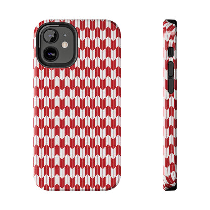 Red Harmony Geometric Phone Case – Durable, Slim, and MagSafe Compatible