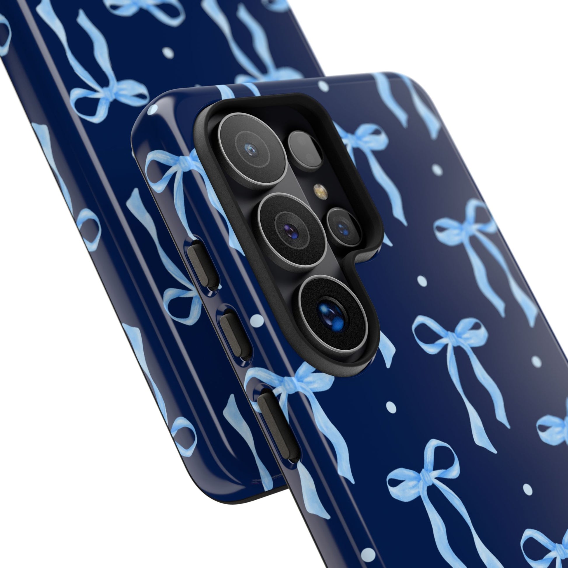 Bows & Blues Phone Case – Aesthetic Ribbon Print | Fits iPhone & Samsung - JGUS