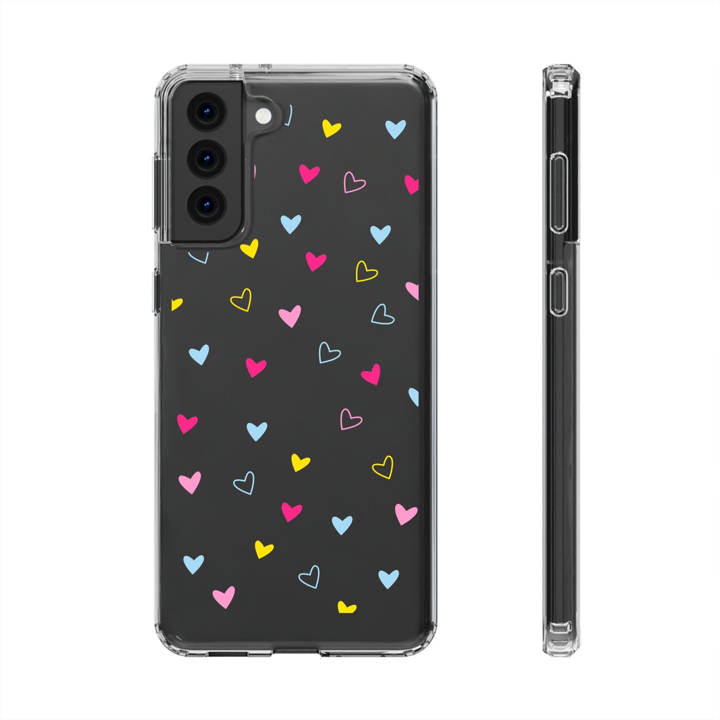 Transparent Heart Design Pattern Clear Phone Case