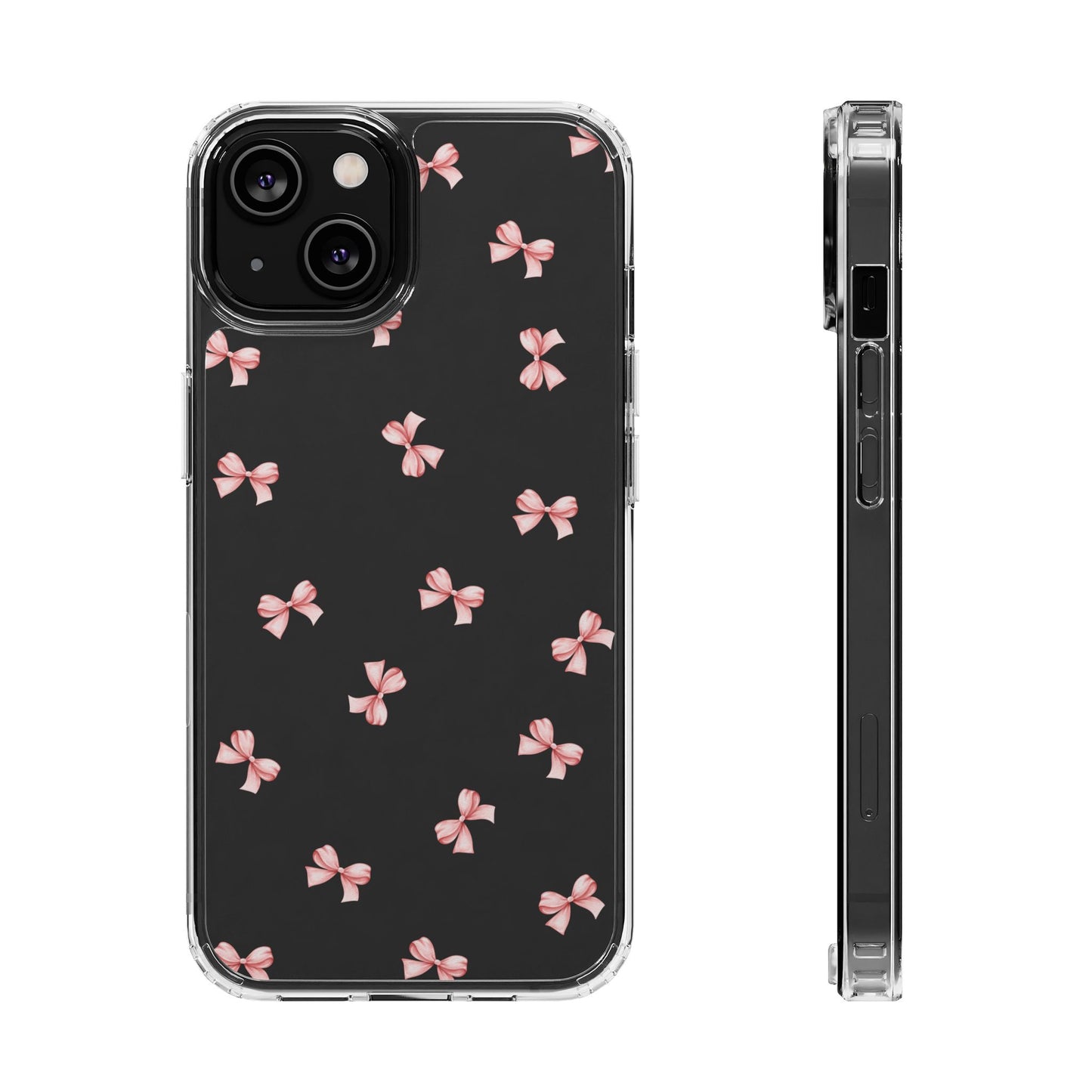 Pink Bow Dreams Clear Phone Case