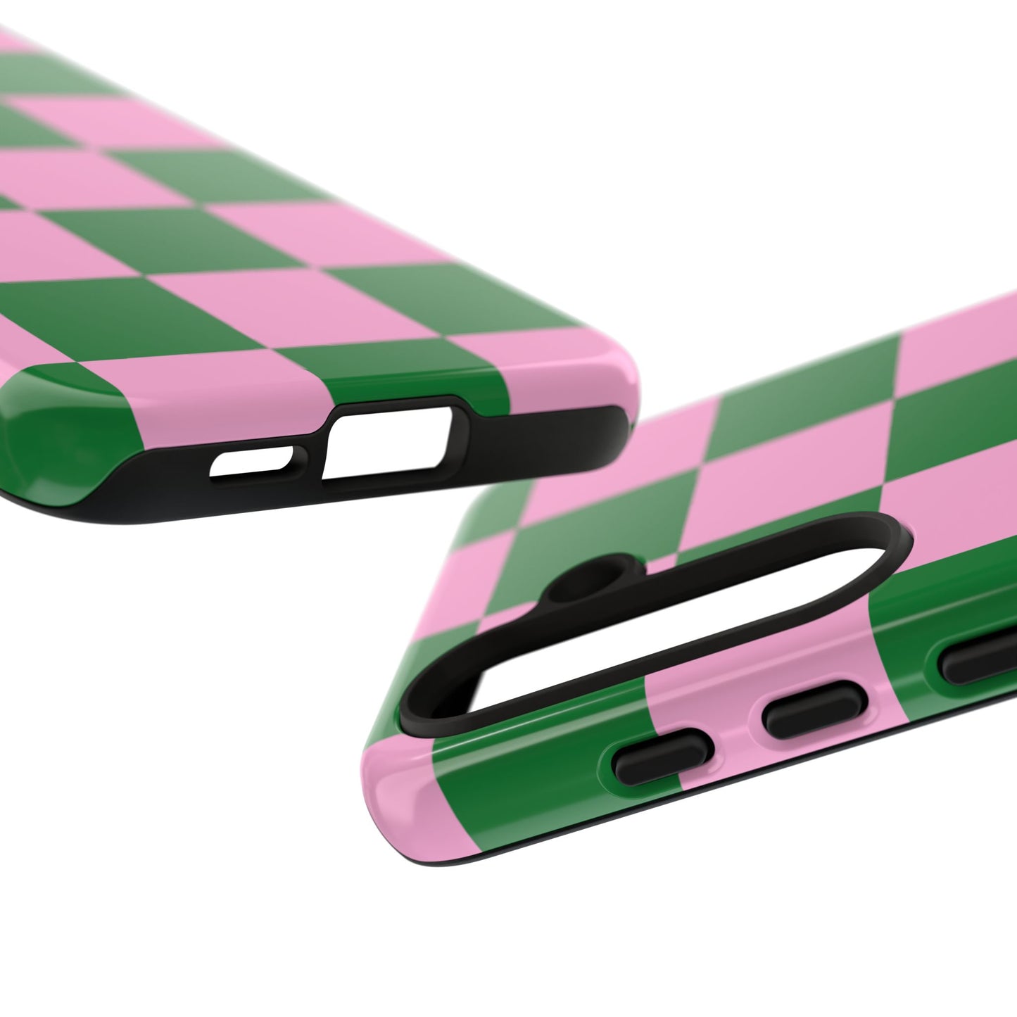 Pink Retro Checkered Phone Case – 90s Aesthetic, Vintage Grid Pattern for iPhone & Samsung - JGUS