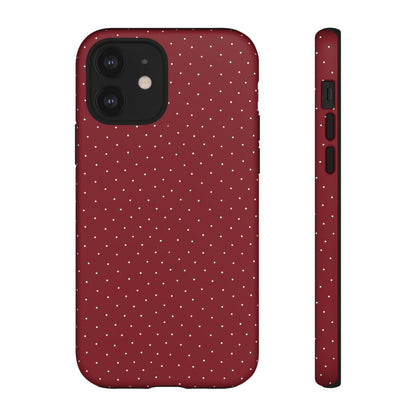 Burgundy  & White Dots Case - JGUS
