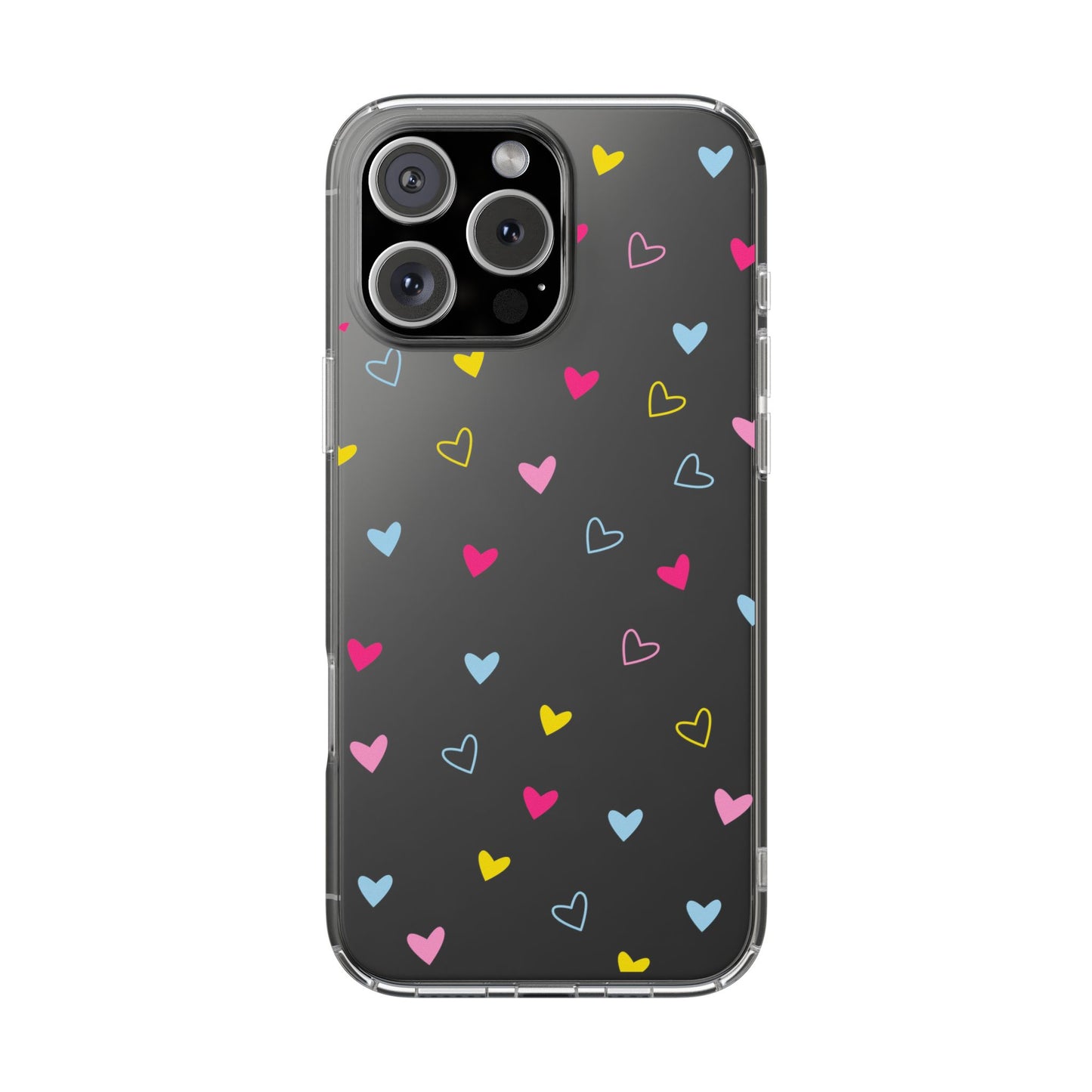 Transparent Heart Design Pattern Clear Phone Case