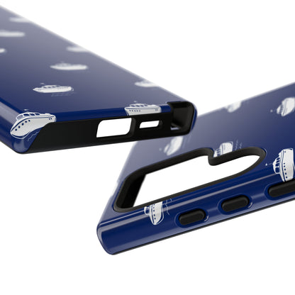 Blue Boat Phone Case – Calm Ocean Pattern for iPhone & Samsung, Durable & Stylish Protection - JGUS