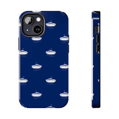 Blue Boat Phone Case – Calm Ocean Pattern for iPhone & Samsung, Durable & Stylish Protection