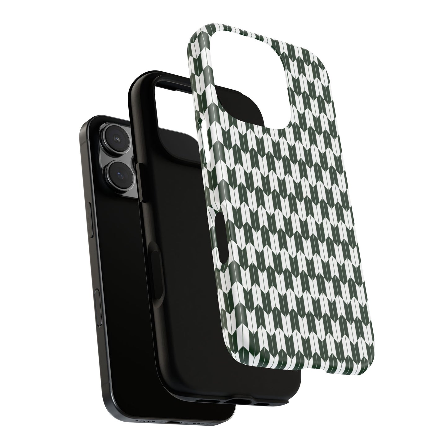 Green Harmony Geometric Phone Case – Durable, Slim, and MagSafe Compatible - JGUS