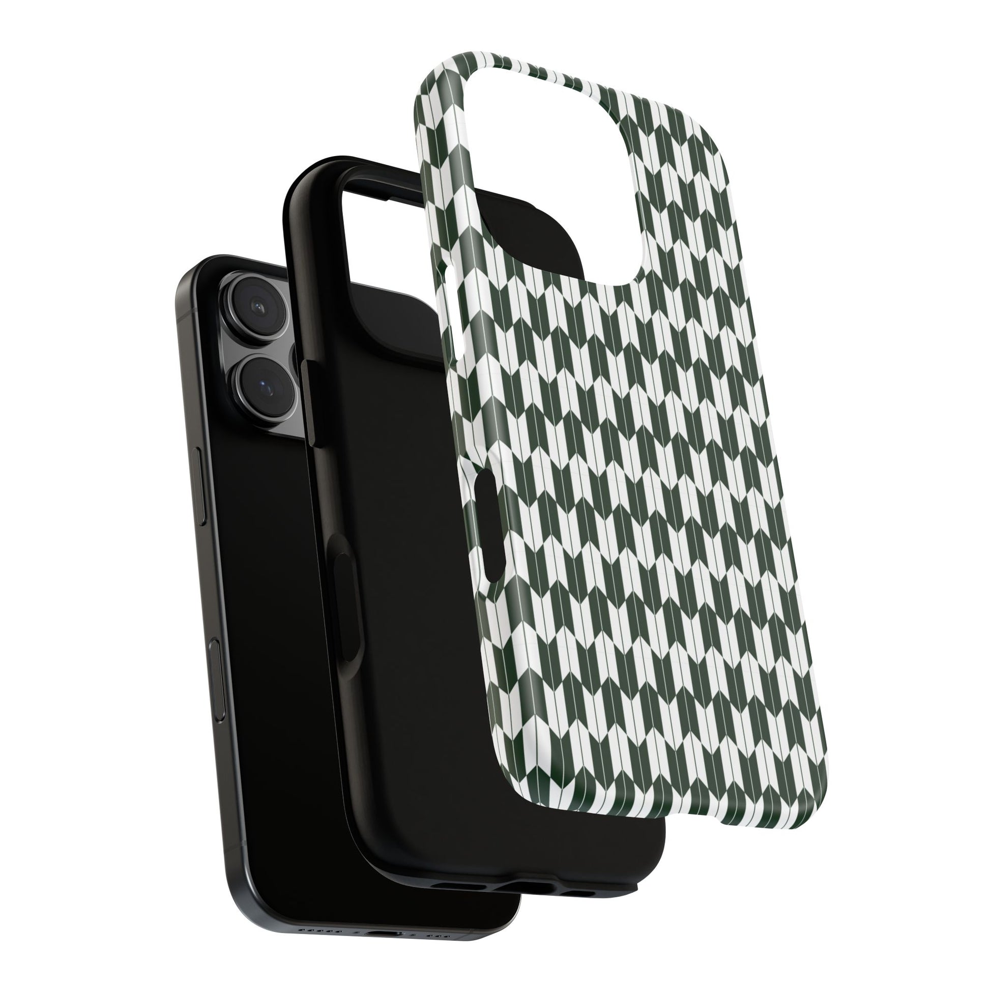 Green Harmony Geometric Phone Case – Durable, Slim, and MagSafe Compatible - JGUS