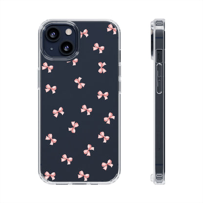 Pink Bow Dreams Clear Phone Case