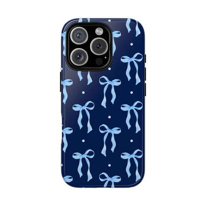 Bows & Blues Phone Case – Aesthetic Ribbon Print | Fits iPhone & Samsung - JGUS