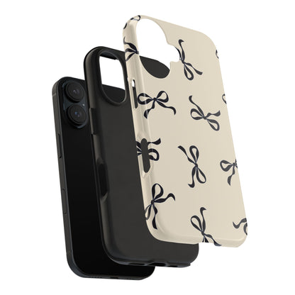 Beige and Black Bow Phone Case