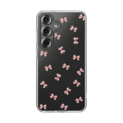 Pink Bow Dreams Clear Phone Case