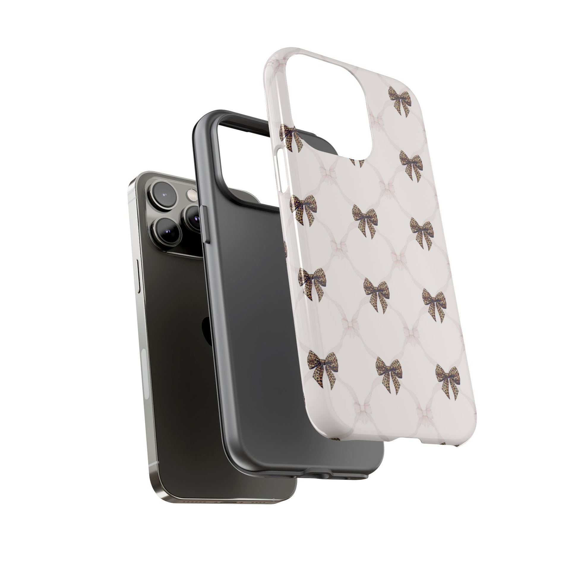 Chic Bow Pattern Phone Case | Elegant Clear Protective Case | Stylish iPhone & Samsung Cover - JGUS