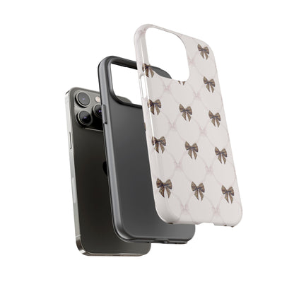 Chic Bow Pattern Phone Case | Elegant Clear Protective Case | Stylish iPhone & Samsung Cover - JGUS