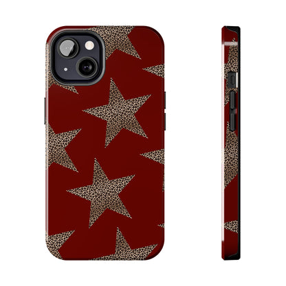 Leopard Star Luxe - Burgundy Edition | Aesthetic Coquette Phone Case for iPhone & Galaxy