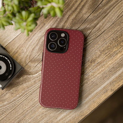 Burgundy  & White Dots Case - JGUS
