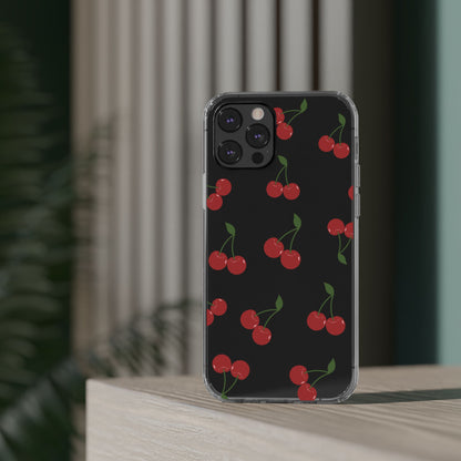 Random Cherry Pattern Clear Phone Case