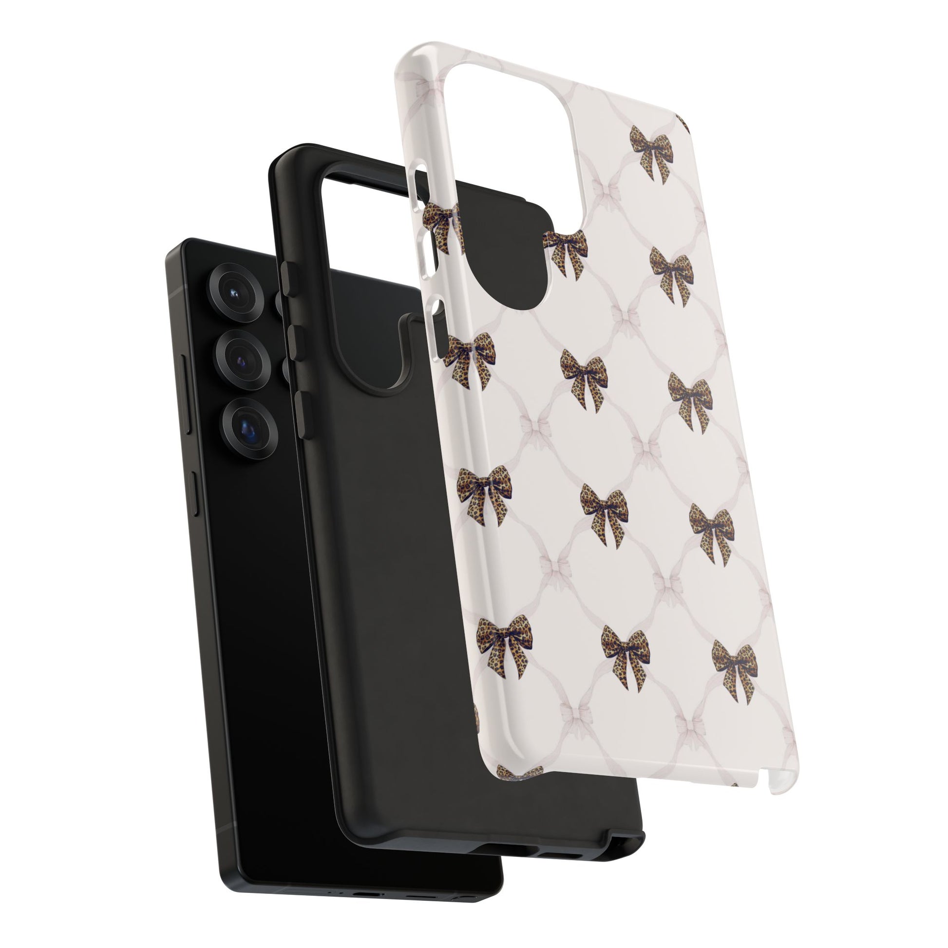 Chic Bow Pattern Phone Case | Elegant Clear Protective Case | Stylish iPhone & Samsung Cover - JGUS