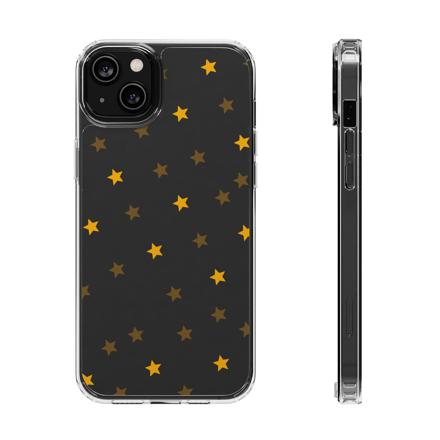 Yellow Stars Clear Phone Case – Stylish, Durable Protection