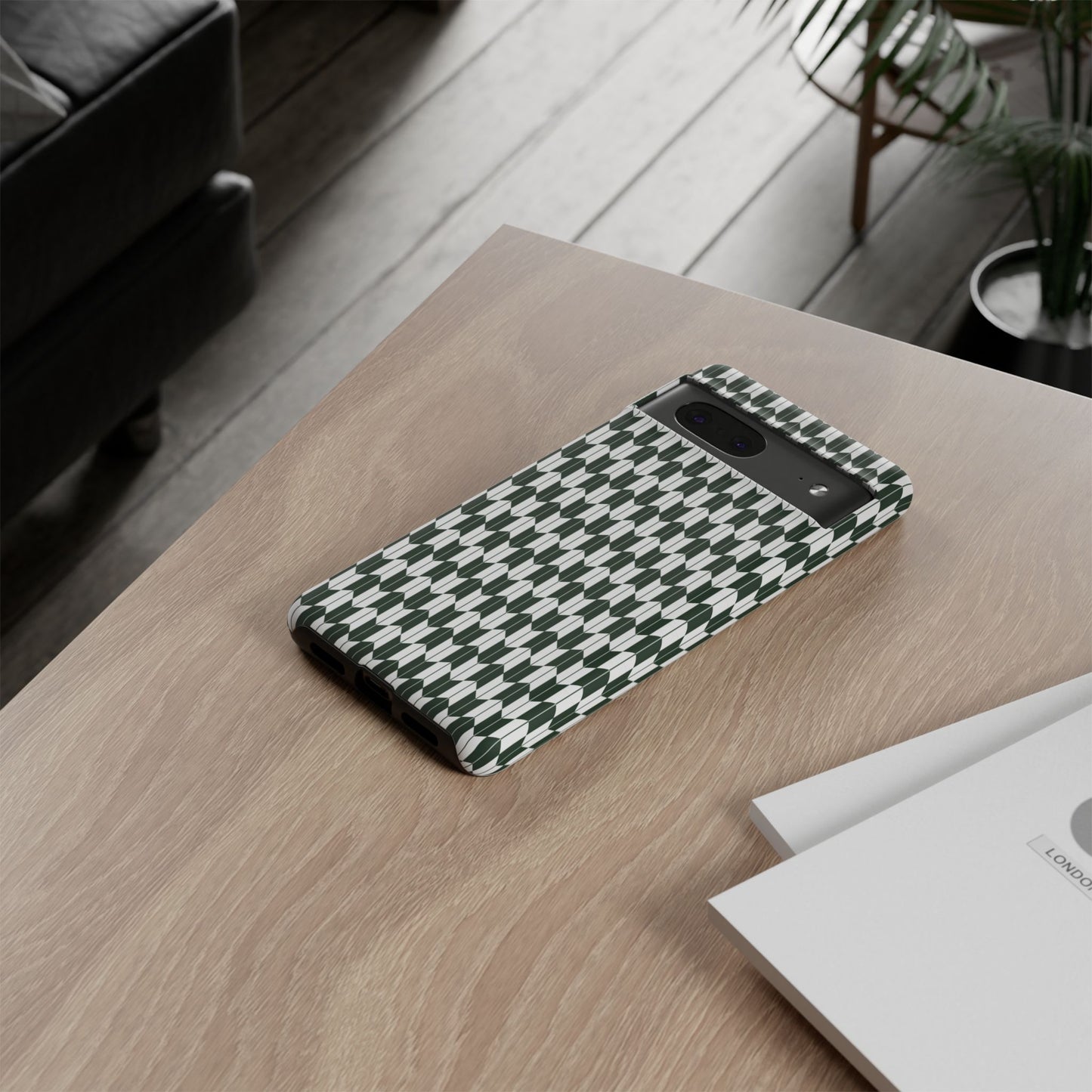 Green Harmony Geometric Phone Case – Durable, Slim, and MagSafe Compatible - JGUS