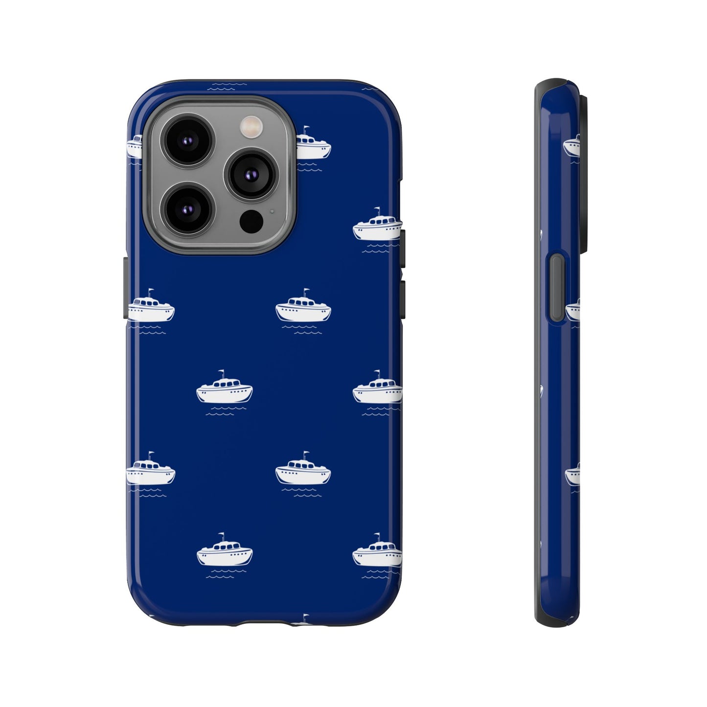 Blue Boat Phone Case – Calm Ocean Pattern for iPhone & Samsung, Durable & Stylish Protection - JGUS