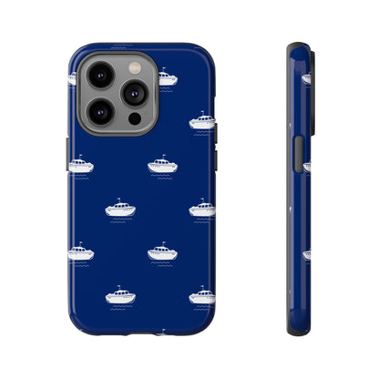 Blue Boat Phone Case – Calm Ocean Pattern for iPhone & Samsung, Durable & Stylish Protection - JGUS