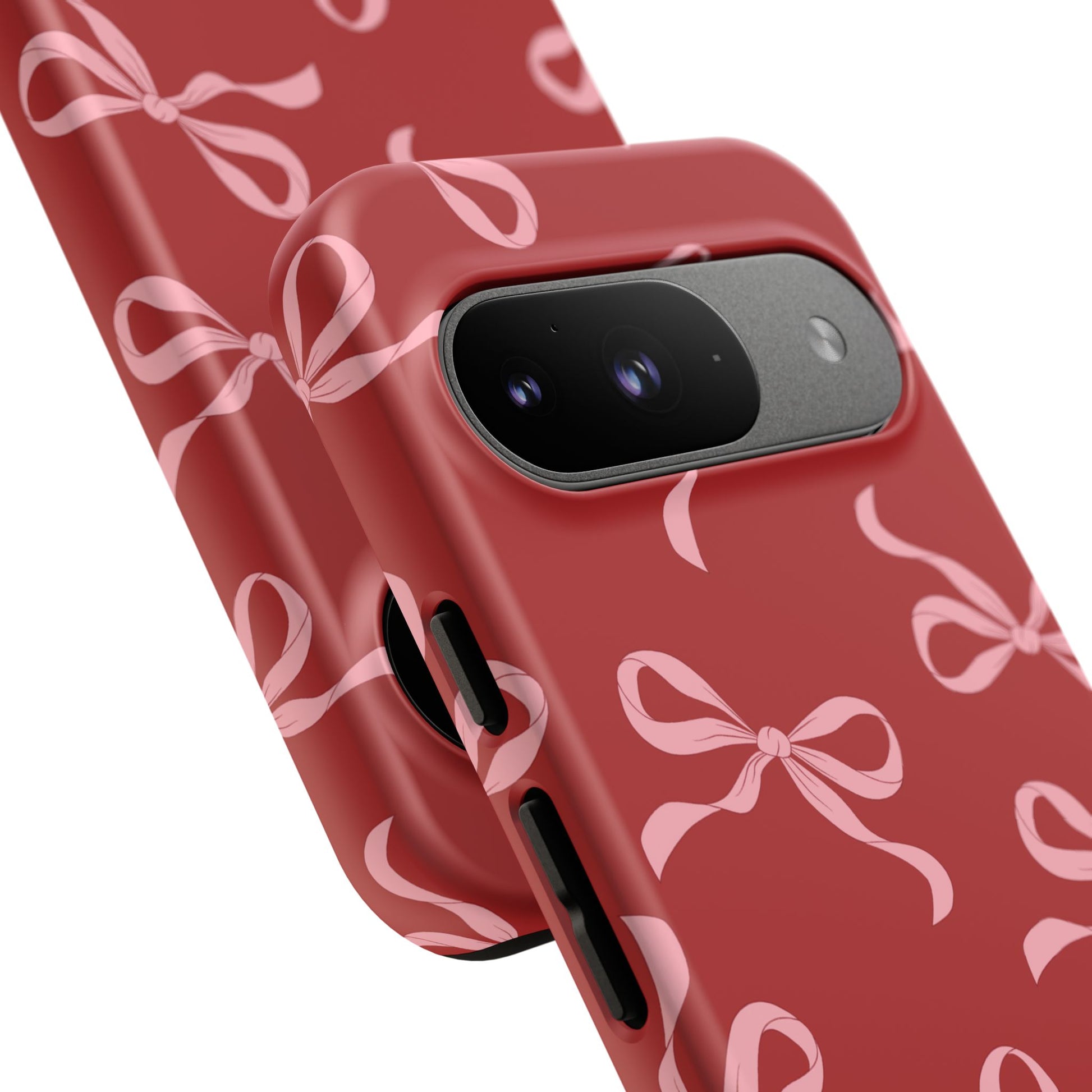 Pink Bows on Red Phone Case - JGUS