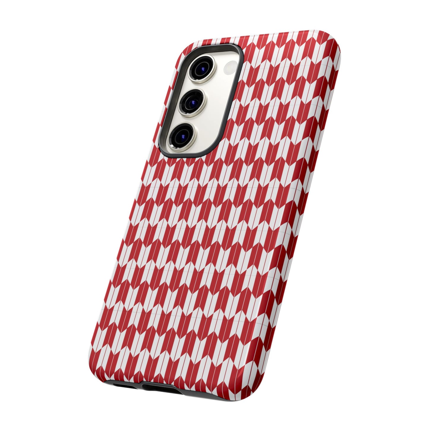 Red Geometric Phone Case for iPhone Samsung Pixel – Bold Pattern Aesthetic Modern Design - JGUS