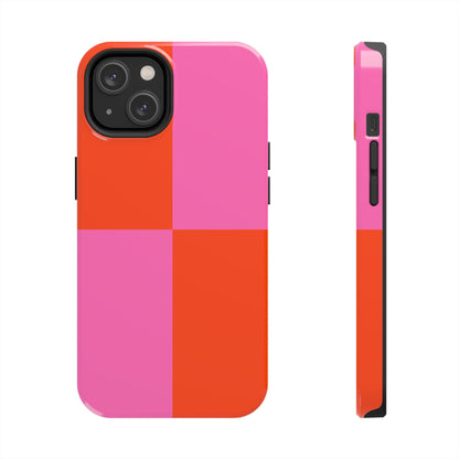 Plaid Sunset Orange & Pink Phone Case