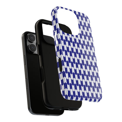 Navy Blue Geometric Phone Case for iPhone Samsung Pixel – Minimal Pattern Modern Aesthetic - JGUS