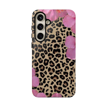 Leopard Bloom Pink Floral Phone Case – Trendy Animal Print Case for iPhone & Samsung