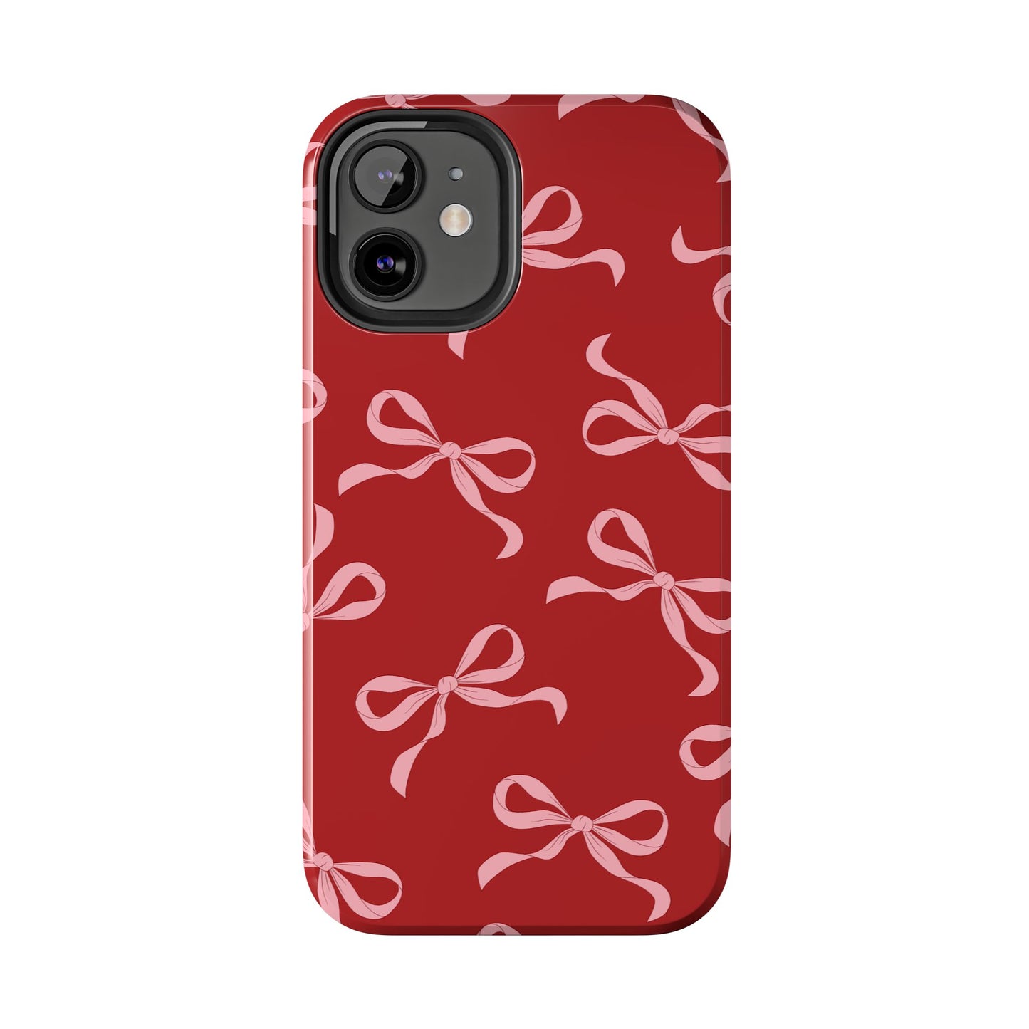 Pink Bows on Red Phone Case