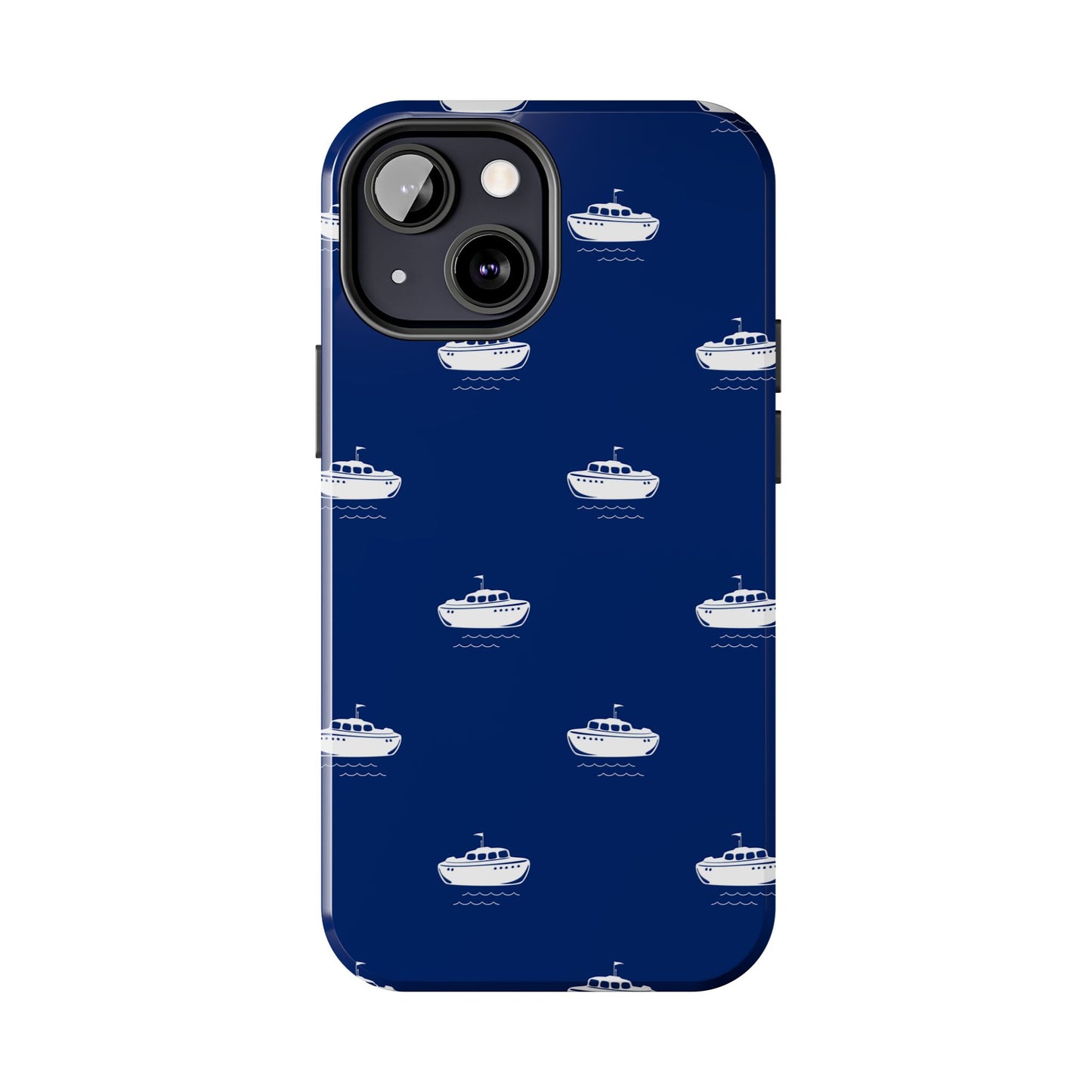 Blue Boat Phone Case – Calm Ocean Pattern for iPhone & Samsung, Durable & Stylish Protection